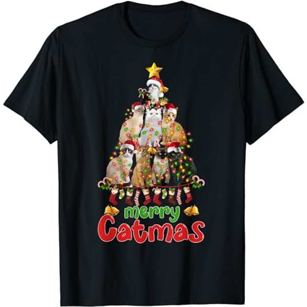 Funny Ugly Sweater Christmas Tree Shirt Cat Lights Santa Hat  (1) T-Shirt, Sweatshirt, Hoodie - 34985.jpg