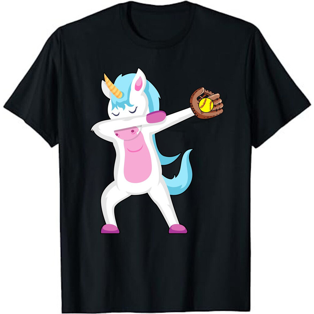 Baseball Dabbing Shirt Unicorn Funny Toddler Girl Glove Ball Unisex T-Shirt.jpg