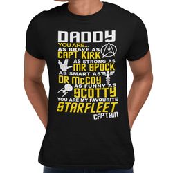 daddy favourite starfleet captain t-shirt men's fathers day gift tee shirt top