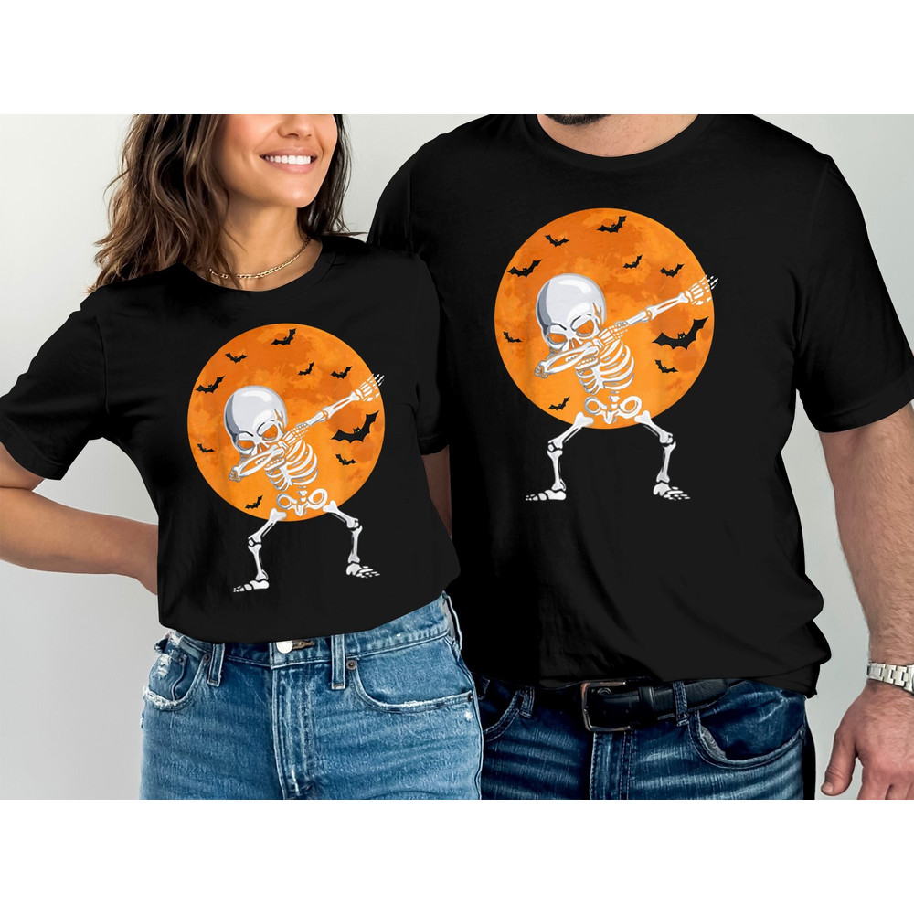 Halloween Shirts for Kids Boys Dabbing Skeleton Costume Dab T-Shirt Tee Dabbing Skeleton Dancer Kids Toddler Youth Grey T-Shirt.jpg