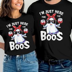 i'm just here for the boos halloween t-shirt, funny halloween shirt, ghost shirt, cute fall tee, fall graphic tee, unise