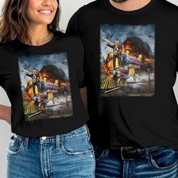 all abord the trump train 2024 t-shirt, trump train shirt, trump shirt, election shirt, vote shirt, political tee, elect