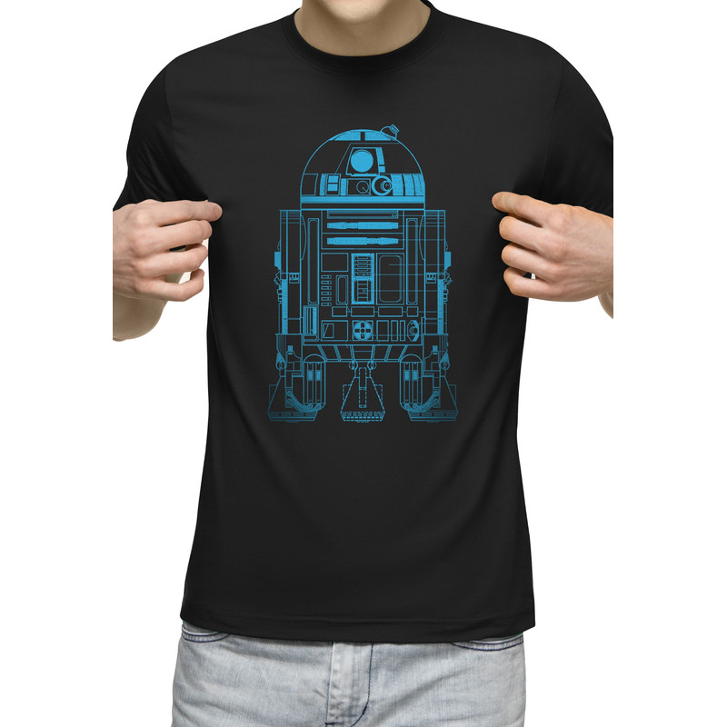 R2-D2 DROID Sketch T-Shirt Men's Nerd Geek Space Shirt Star Wars.jpg