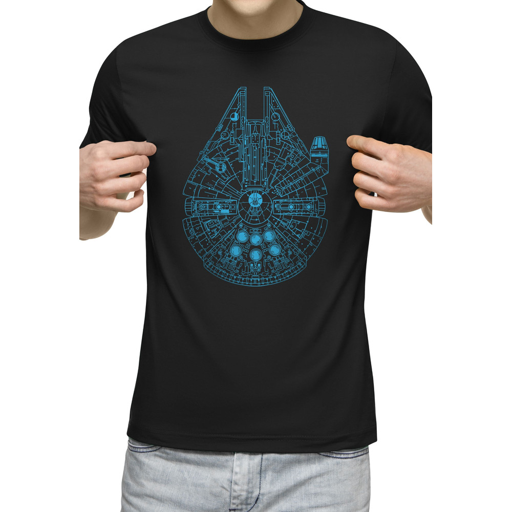 MILLENNIUM FALCON Sketch T-Shirt Men's Nerd Geek Space Shirt Star Wars.jpg