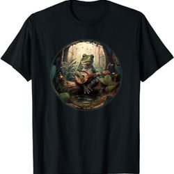 cottagecore aesthetic frog playing guitar  t-shirt, sweatshirt, hoodie - 43175