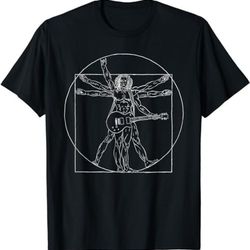 cool vitruvian man da vinci perfect rocker with guitar  t-shirt, sweatshirt, hoodie - 43167