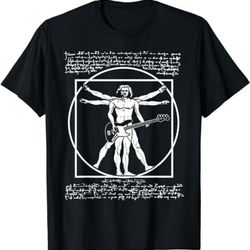 da vinci vitruvian man bass guitar player - bass guitarist t-shirt, sweatshirt, hoodie - 43191