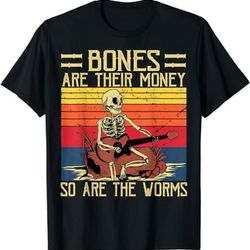 bones are their money skeleton playing guitar retro vintage t-shirt, sweatshirt, hoodie - 43097