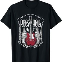 distressed vintage retro 80s rock & roll music guitar wings t-shirt, sweatshirt, hoodie - 43210