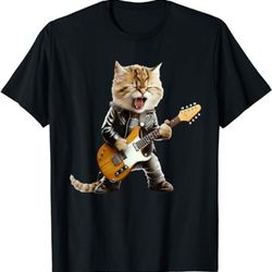 funny guitar cat - rock cat playing guitar rock kitty gifts t-shirt, sweatshirt, hoodie - 43261