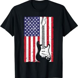 cool american flag guitar for men women guitarist music rock t-shirt, sweatshirt, hoodie - 43158
