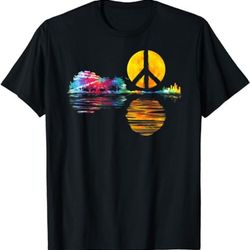 hippie guitar moon i guitarist musician peace sign t-shirt, sweatshirt, hoodie - 43454