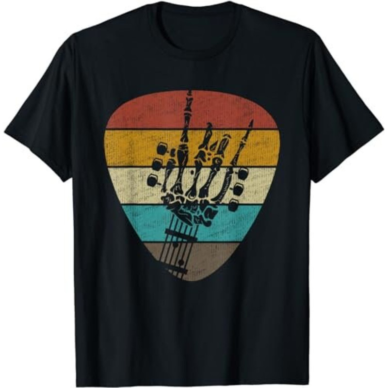 Retro 80s 90s Rock & Roll Skeleton Guitar Music Lover  T-Shirt, Sweatshirt, Hoodie - 43658.jpg