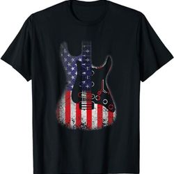 retro guitar us flag distressed 4th of july guitar lover t-shirt, sweatshirt, hoodie - 43671