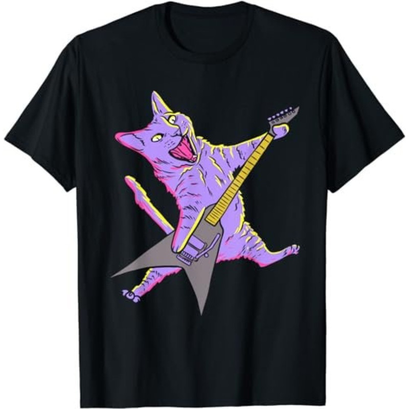 Rock N Roll Cat Animal Musician Guitar Player Cat Lover T-Shirt, Sweatshirt, Hoodie - 43715-1.jpg
