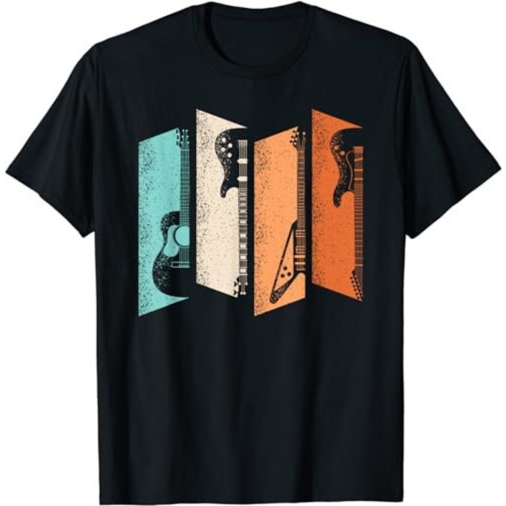 Retro Acoustic Bass Electric Guitar Rock Musician Guitarist  T-Shirt, Sweatshirt, Hoodie - 43659.jpg