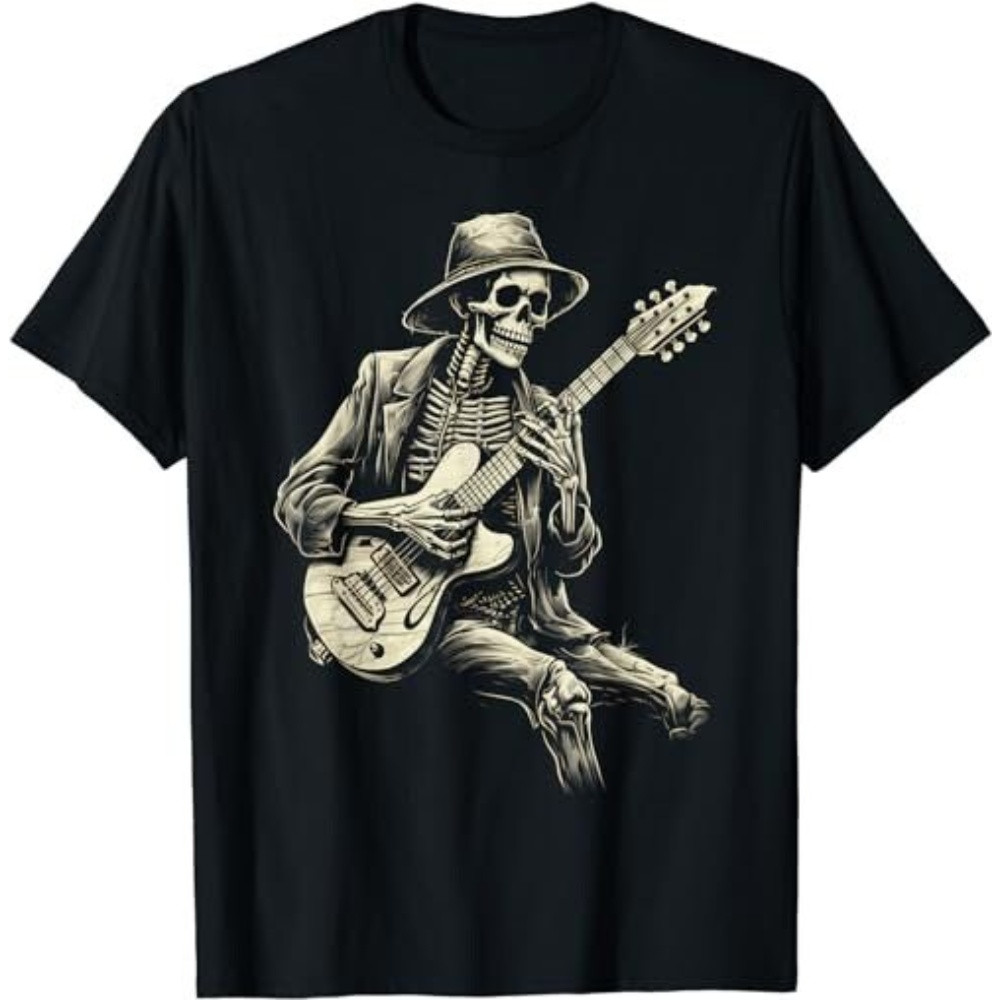 Happy Skeleton Guitar Guy Spooky Halloween Rock Band Concert T-Shirt, Sweatshirt, Hoodie - 43439.jpg