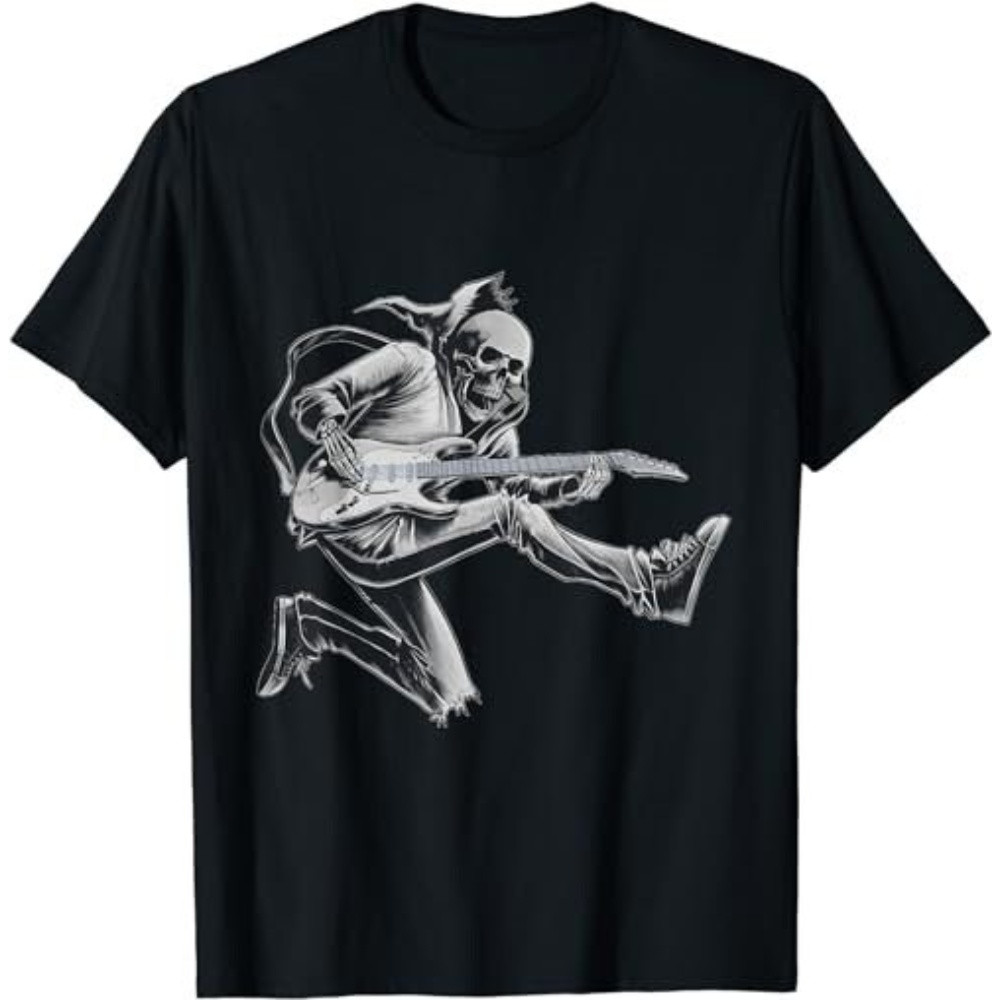Halloween Skeleton Playing Guitar - Rock And Roll Band Tees  (3) T-Shirt, Sweatshirt, Hoodie - 43427.jpg