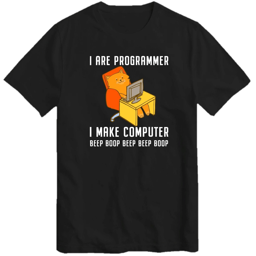 I are Programmer Programming Coding Nerd Cat T-Shirt I Make Computer Beep Boop T Shirt Tee Top.jpg