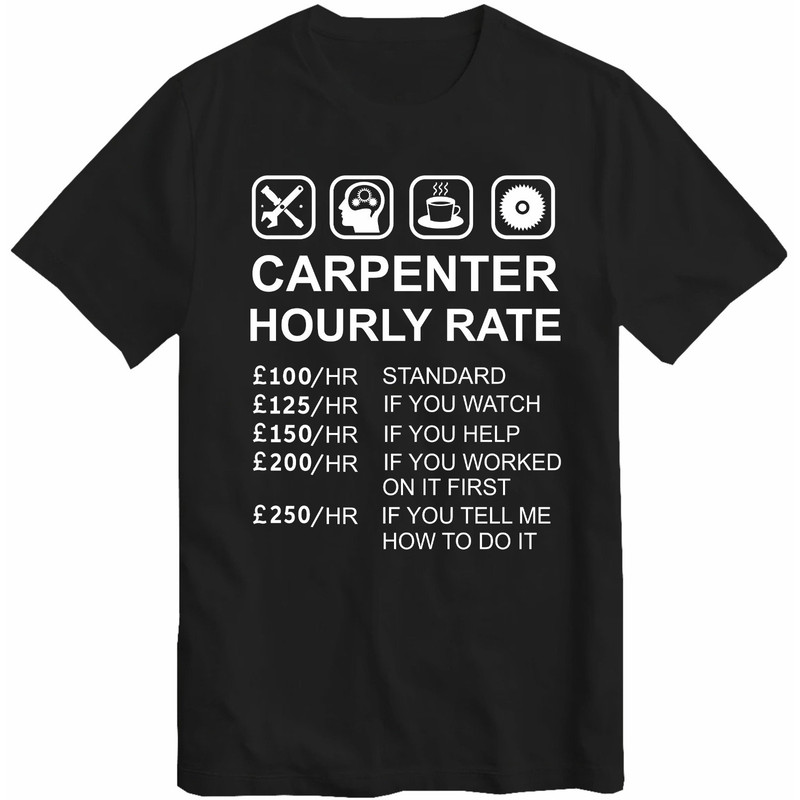 Carpenter Hourly Rate T-Shirt Woodworking and Joiner Funny Sarcastic Offensive Joke Work Wear Carpenter Funny Unisex Gift Tee Top.jpg