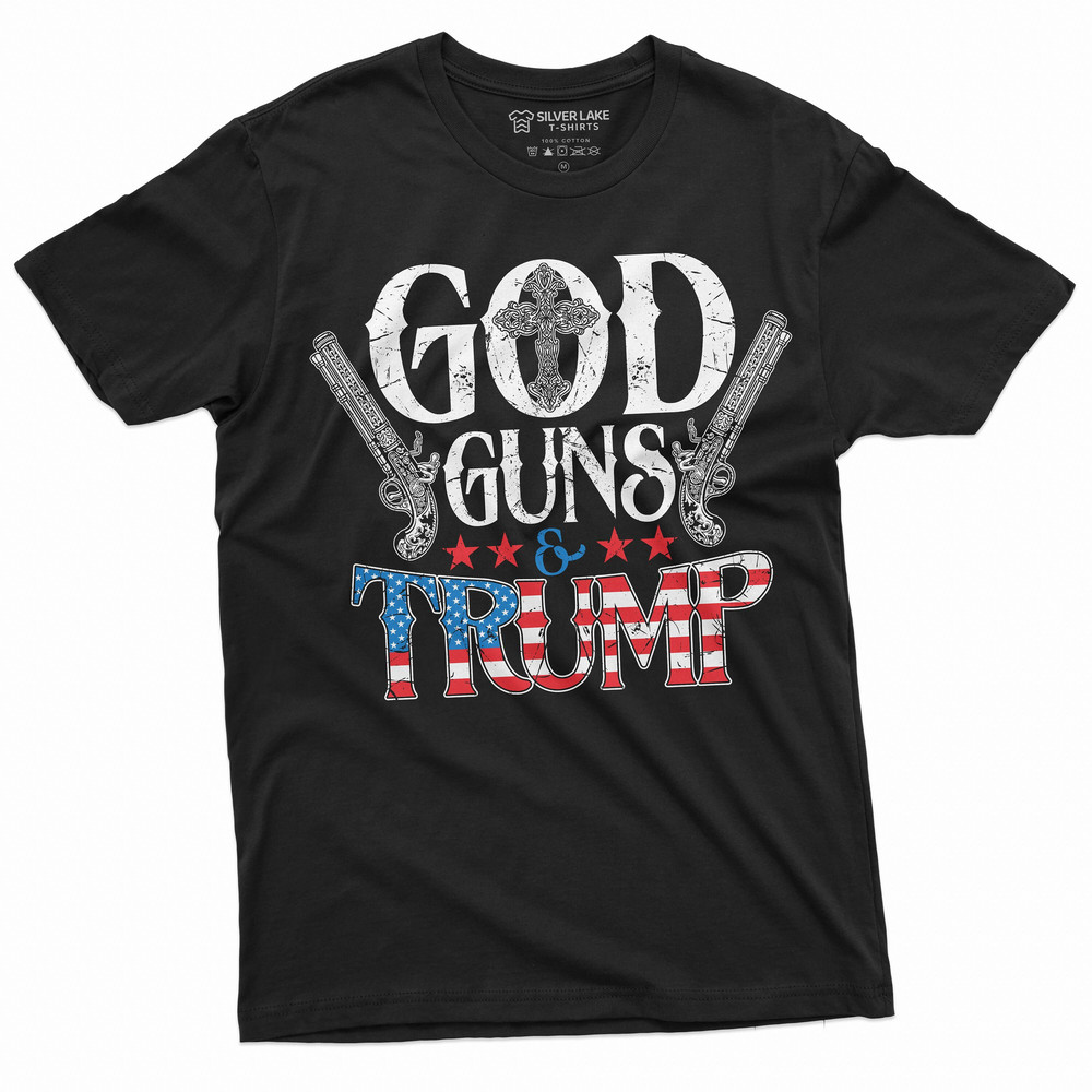 Men's God Guns and Trump T-shirt Presidential Elections Political Tee Shirt Trump Biden Tee Shirt.jpg
