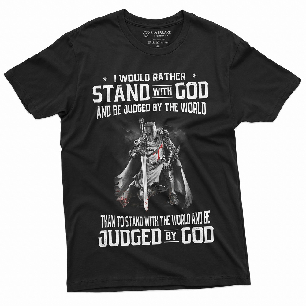Men's God Jesus T-shirt Stand by God Tee Shirt Birthday Gifts Jesus Christmas religion inspirational saying Tee.jpg