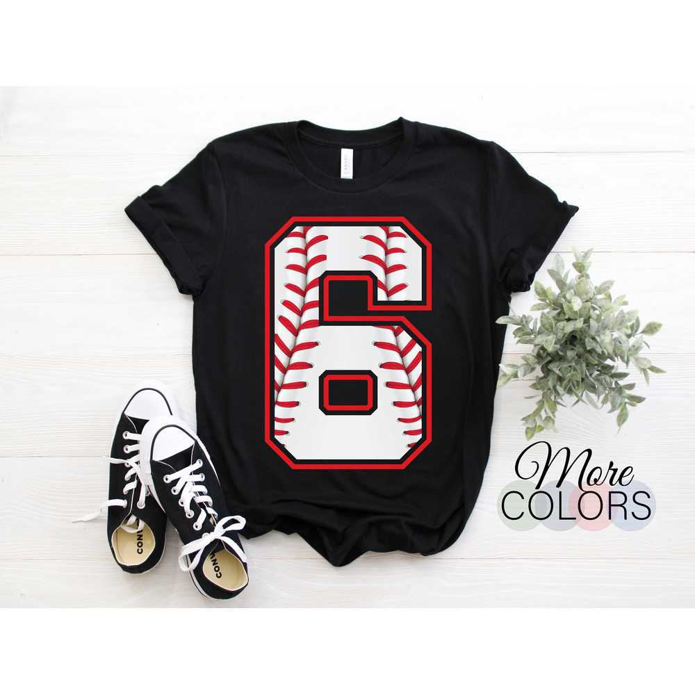 Baseball Player 6 Years Old Birthday Party T-Shirt, Gift For Game Sports Fans 6th Six Present Son Boys Girls Kids, Christmas Idea Shirts,.jpg