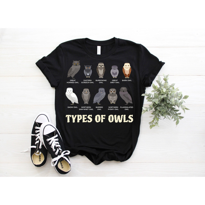 Type of Owls T-Shirt, Cute Owls Gift, Bird Nerd Watching Birdwatching Watcher T Shirts, Birding Lover, Ornithologist, Study Birds, Birder,.jpg