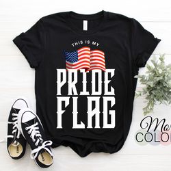 this is my pride flag usa american usa flag patriotic  4th of july funny vintage t-shirt, proud americans cool president