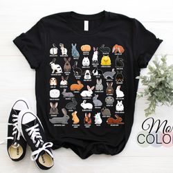 type of rabbits cute t-shirt, funny rabbit costume, bunny lover gift, bunnies owner, rabbits animals pet t shirts, kids