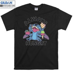 always hungry stitch figure t-shirt hoodie kids child tote bag tshirt s-m-l-xl-xxl-3xl-4xl-5xl gildan oversized men wome