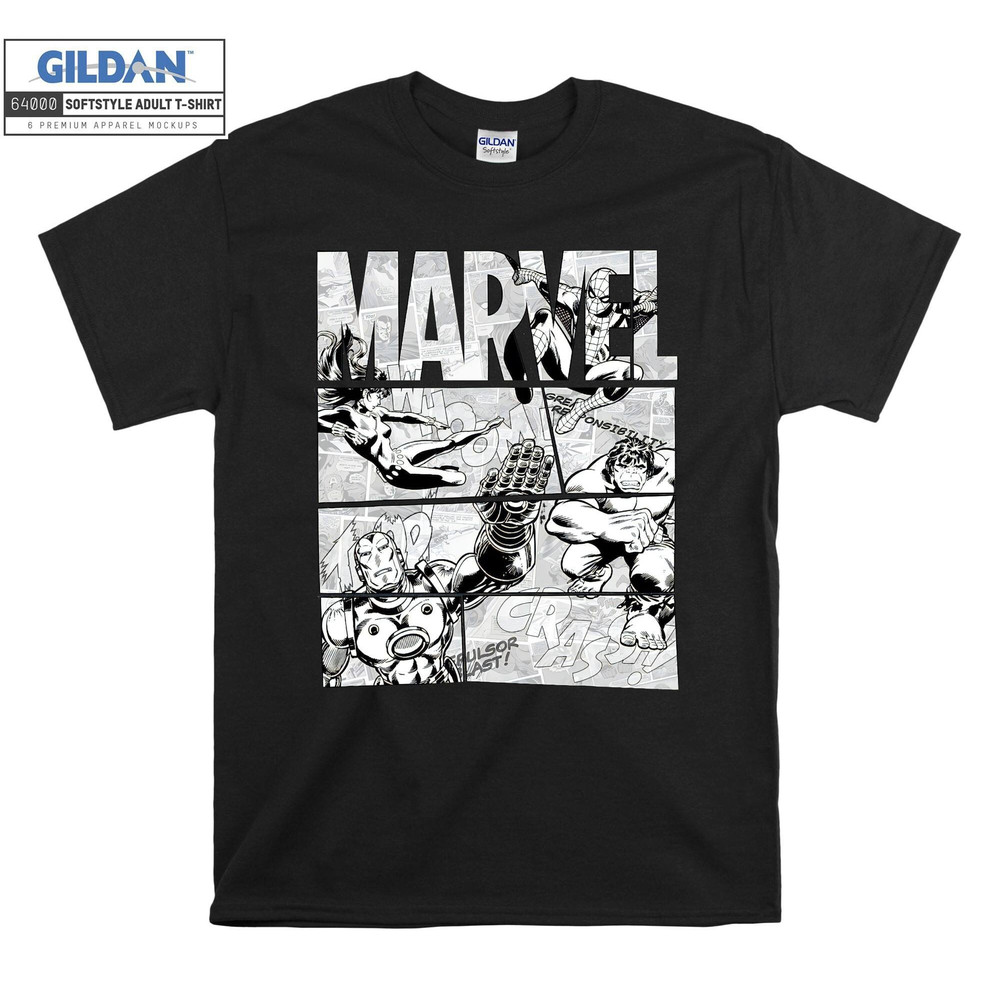 Marvel Avengers Retro Black T-shirt Hoodie Kids Child Tote Bag Tshirt S-M-L-XL-XXL-3XL-4XL-5XL Gildan Oversized Men Women Unisex A524.jpg