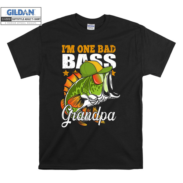 I'm One Bad Bass Grandpa Fishing T-shirt Hoody Kids Child To - Inspire  Uplift