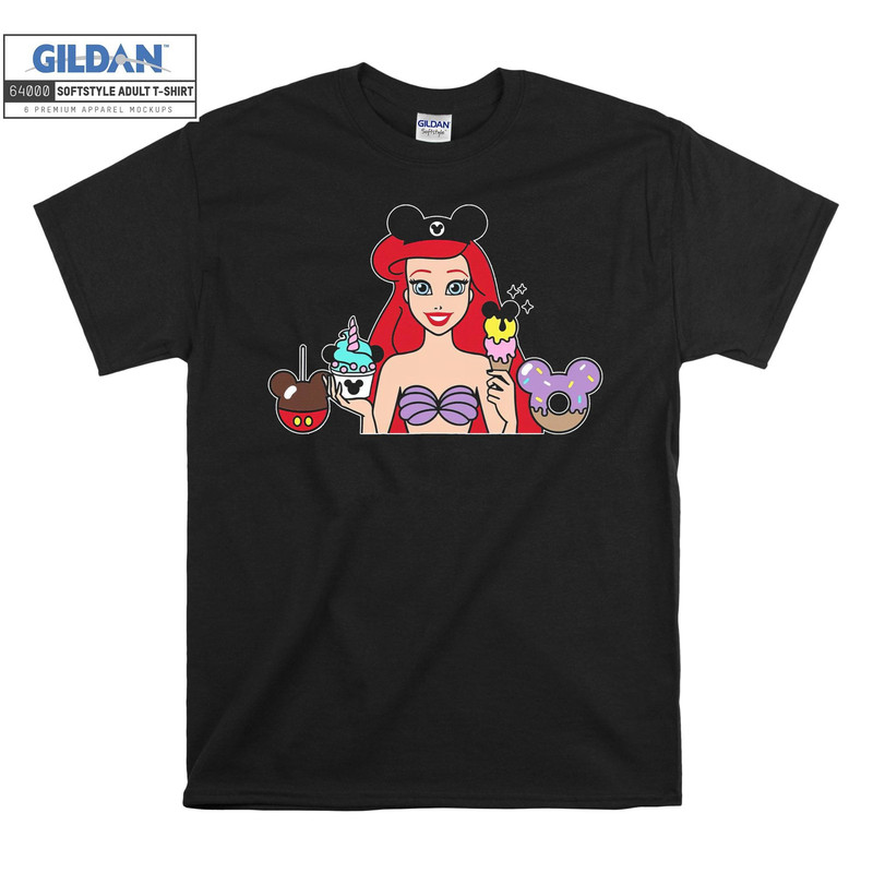 Princess Ariel Disney Snacks T-shirt Hoodie Kids Child Tote Bag Tshirt S-M-L-XL-XXL-3XL-4XL-5XL Gildan Oversized Men Women Unisex A885.jpg
