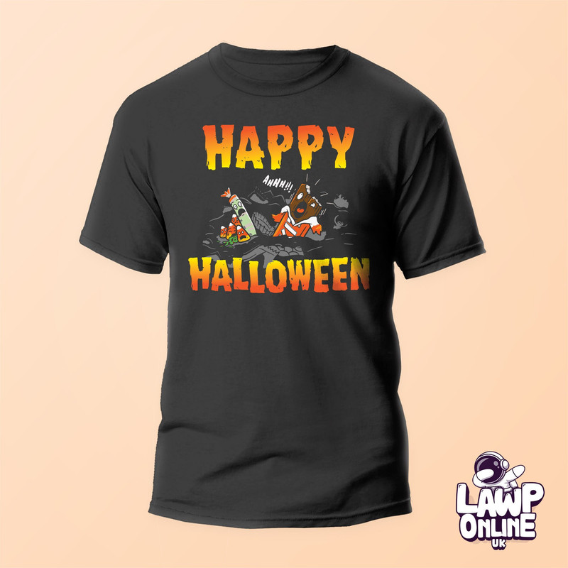 Happy Halloween Dead Candy T-Shirt Funny Party Tee Shirt Adults & Kids Sizes.jpg