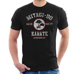 miyagi do wax on men's t-shirt novelty retro japanese funny graphic tee shirt top