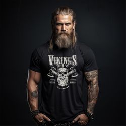 vikings & axes t-shirt men's viking themed shirt norse god tee shirts vikings shirt valhalla viking t-shirt men's wo