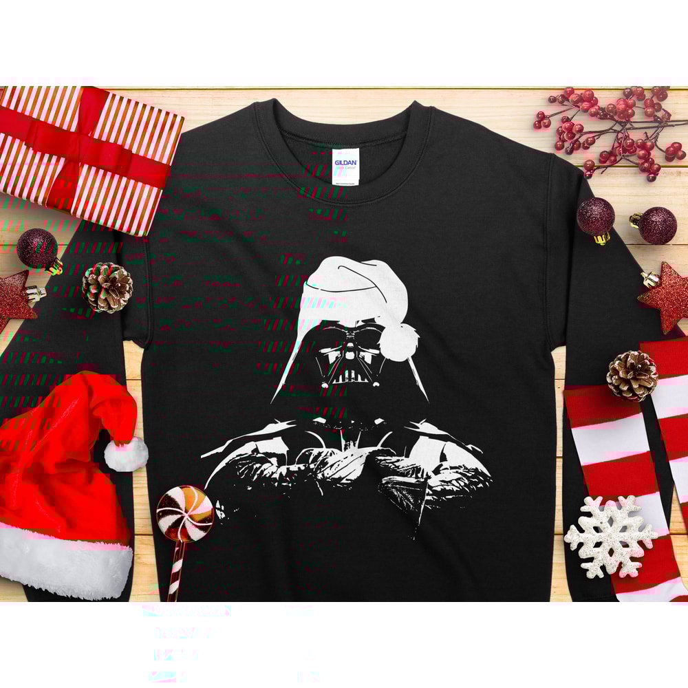 Vader Santa Hat Jumper Sweater Men's & Women's Novelty Funny Christmas Sweatshirt Jumper Present Gift Fun Print Christmas Day.jpg
