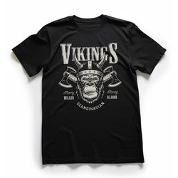gorilla & axes viking t-shirt men's viking themed shirt norse god tee shirts vikings shirt valhalla viking t-shirt m
