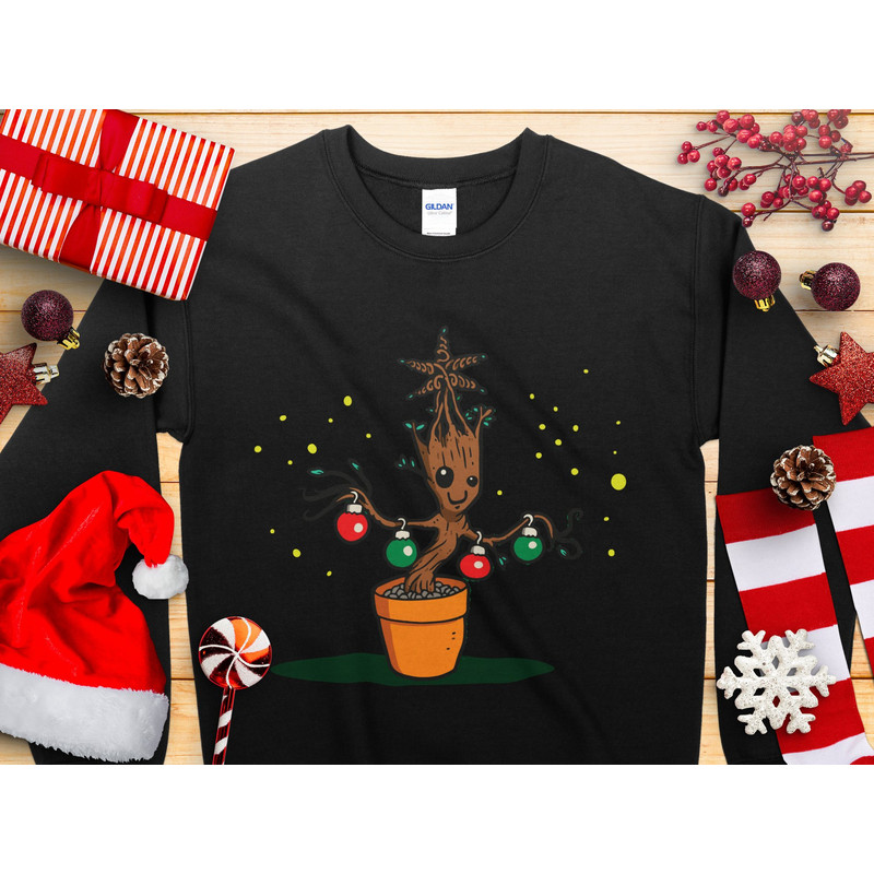 groot christmas tree Jumper Sweater Men's & Women's Novelty Funny Christmas Sweatshirt Jumper Present Gift Fun Print Christmas Day.jpg