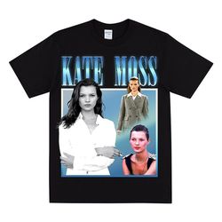 kate moss homage t-shirt for women, kate moss tribute tshirt, inspired by supermodels, shirt with kate moss print, retro
