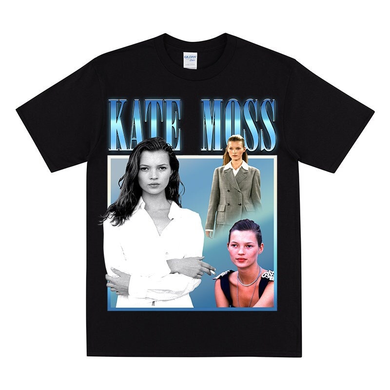 KATE MOSS Homage T-shirt For Women, Kate Moss Tribute Tshirt, Inspired By Supermodels, Shirt With Kate Moss Print, Retro 90s Themed T Shirt.jpg