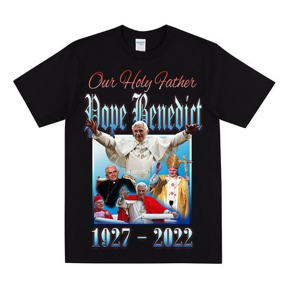POPE BENEDICT Homage T-shirt, Gift For Catholics, Inspired By Christianity, Pope Benedict XVI Tribute, Faith Based Gifts, Commemorative Tee.jpg