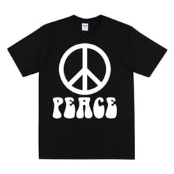 peace sign t-shirt, hippy sign tshirt, hand printed peace shirt, world peace print, summer of love, all you need is love