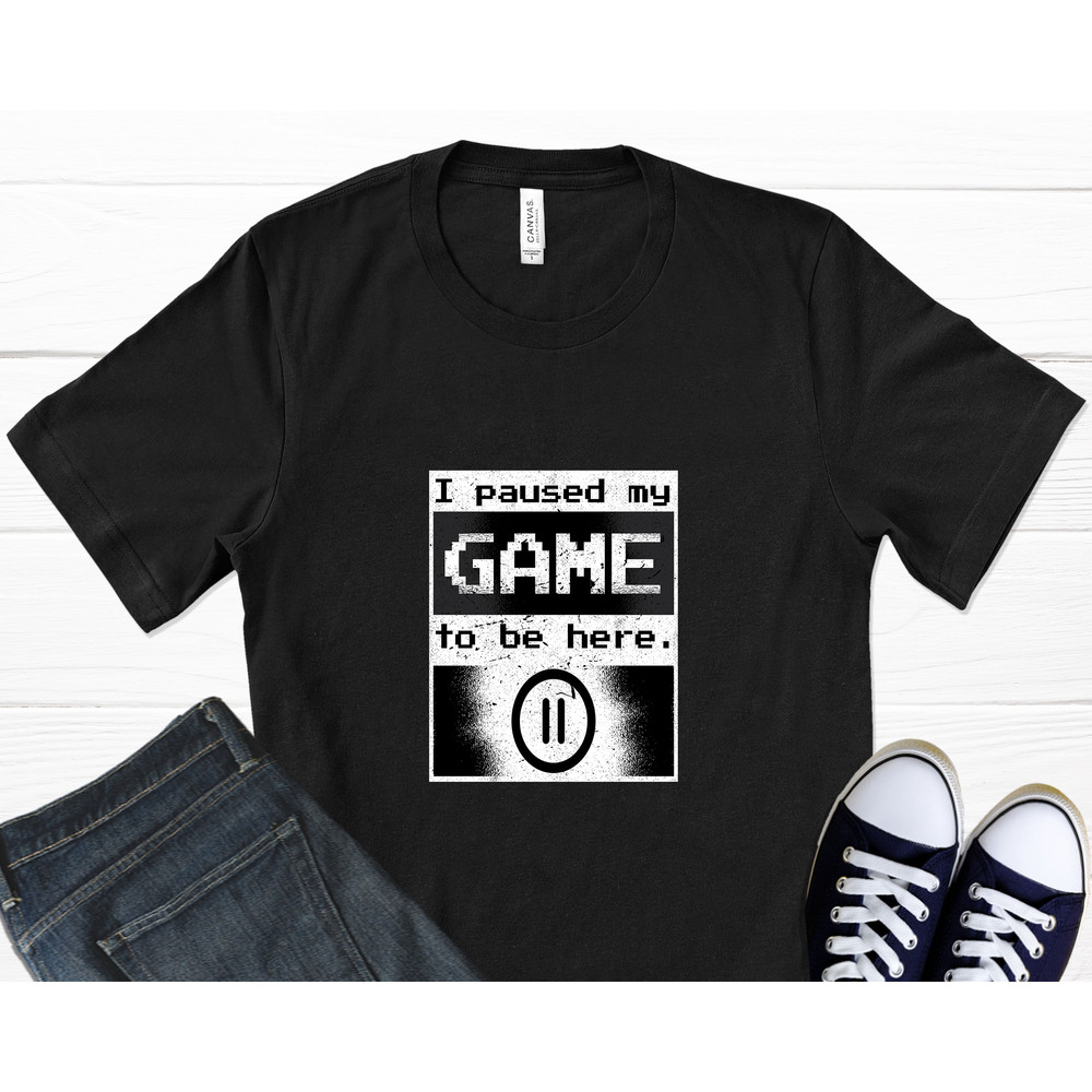 Paused Gamer T-Shirt, Game Day Apparel, Game Shirts, Gaming Shirt, Gamer Clothing, Gamer Boyfriend, Retro Shirt, Graphic T-Shirt.jpg