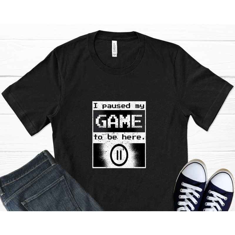 Paused Gamer T-Shirt, Game Day Apparel, Game Shirts, Gaming Shirt, Gamer Clothing, Gamer Boyfriend, Retro Shirt, Graphic T-Shirt.jpg