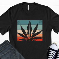 retro cannabis t-shirt, retro sunset, cannabis shirt, weed shirt, marijuana shirt, stoner shirt, rasta clothing, graphic
