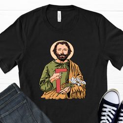 saint joseph t-shirt, catholic t shirt, carpenter gifts, catholic gifts, catholic art, faith shirt, catholic men, graphi