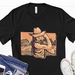 cowgirl flex t-shirt, girl power shirt, strong girl shirt, flex shirt, muscle shirt, cowgirl shirt, country shirt, graph