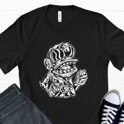 gamer monkey t-shirt, game shirts, gamer clothing, gift for gamer, monkey art, monkey shirt, gamer gifts, game controlle